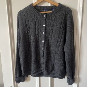 Gap 100% Wool Grey Cardigan XL